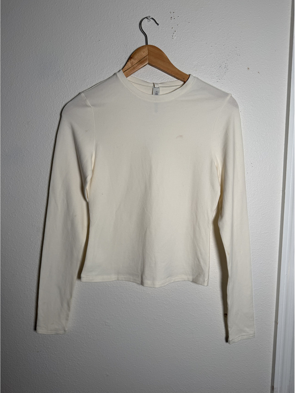NWT SKIMS Cotton Jersey Long Sleeve T-Shirt Marble M